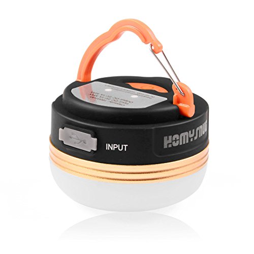 HomySnug Mini Campinglampe LED Wiederaufladbare Campingleuchte Taschenlampe Mit 2 USB Schnittstellen, 3 Lichtmodi, Ideal Für Camping, Outdoor, Wandern