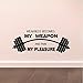 Produktbild HLLCY Sport Zitate Wandtattoos Schwäche Wird Meine Waffe und Schmerzen Mein Vergnügen Motivation Gym Wandtattoos Fitness Aufkleber 56X142Cm