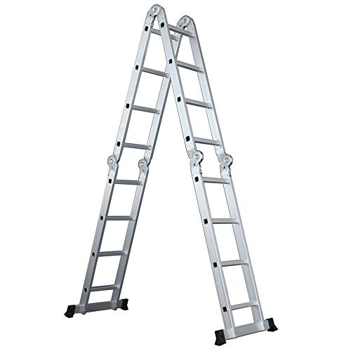 Preisvergleich Produktbild 6 in 1 Multifunktionsleiter 4,7m Aluleiter Vielzweckleiter Arbeitsgerüst Gelenkleiter
