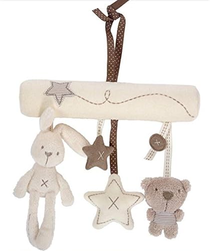 Huuiy Baby Cute Music Plush Activity Crib Stroller Soft Toys Hanging Rabbit Star Shape