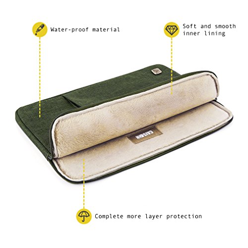 CAISON Laptop Hülle Case Wasserdicht Tasche Für 12.5″ Notebook Computer / 12″ – 12.6″ 2-in-1 Tablet Laptop / Apple 13″ MacBook Pro Mit Retina Display / 13″ MacBook Air / 12.9″ iPad Pro (Armeegrün) - 3