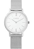 C-Collection by CHRIST Damen-Armbanduhr Analog Quarz One Size, weiß, Silber