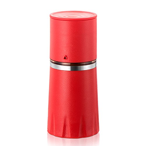 FJ Portable Coffee Machine Grinding Coffee Cup Integrated Multi-function Hand-twisted Portable Grinding Coffee Cup,Red