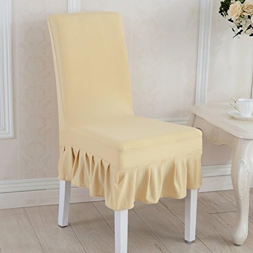 Pure color skirt hotel seat cover One-piece spandex chair covers Computer desk stool cover Dining room chair covers-C