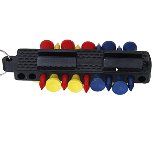 Rosenice-Golf-Tee-Holder12-Golf-Tees2-Golf-Ball-Markers1-Divot-Tool1-Golf-Pencil-Set-With-Keychain