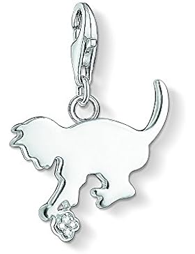 Thomas Sabo Damen-Charm-Anhänger Katze Charm Club 925 Sterling Silber Diamant weiß DC0025-725-14