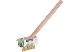Galvog® Weed Brush with Handle 36 cm | Hand Weed Scraper Paving Brush - Patio Weed Remover Tool