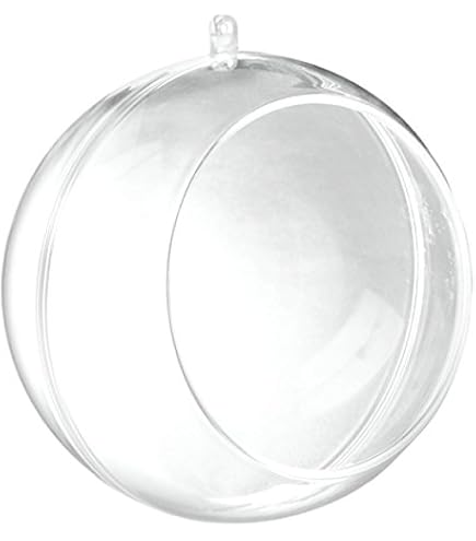 NATALE SFERA PLEXIGLASS con DIVISORIO SEPARATORE 16 cm diam 6 Pz DECOUPAGE