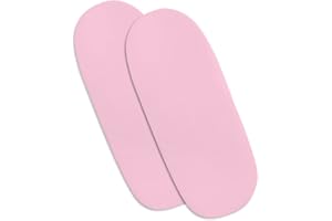 Hajran Linen – 100% Pure Cotton Pack of 2 Moses Basket Fitted Sheets | High Thread Count Fabric, Soft & Durable (Pink, 73-76 x 28-30 cm)