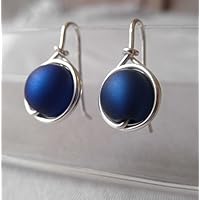 Ohrringe - Lollipop - Dunkelblau - versilbert