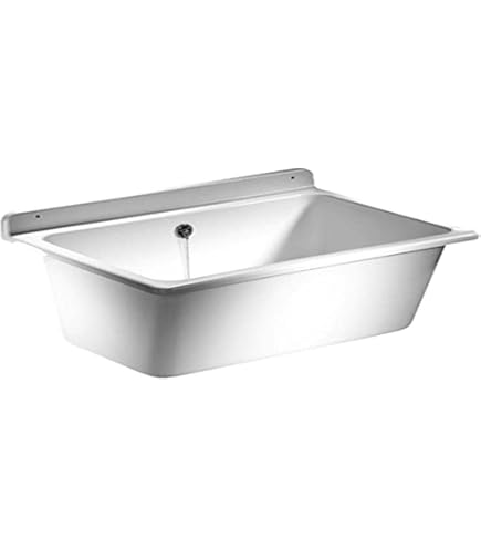 SANIT maxi wandgootsteen graniet (gootsteen van slagvast kunststof, breedte 70 cm, inhoud 33 l, met overloop, afvoerventiel G1 1/2, stop met ketting) 60.007.B6..0099