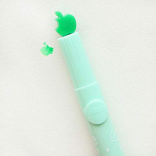 Happy Learning Supplies Creative Note Pattern Seal Fine Permanent Highlighter Touch Markers Colourful Graphic Sketch Art Set Ornaments (Color : Apple)