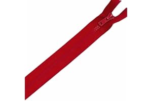 Plush Addict Heavy Duty Chunky Plastic Open-Ended Zip Fasteners for Sewing, Crafts, Clothing and Accessories - Red - 16" (41cm)