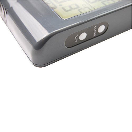 Große Digital max min Thermometer in grau – Indoor Outdoor Garten Gewächshaus mauer - 4