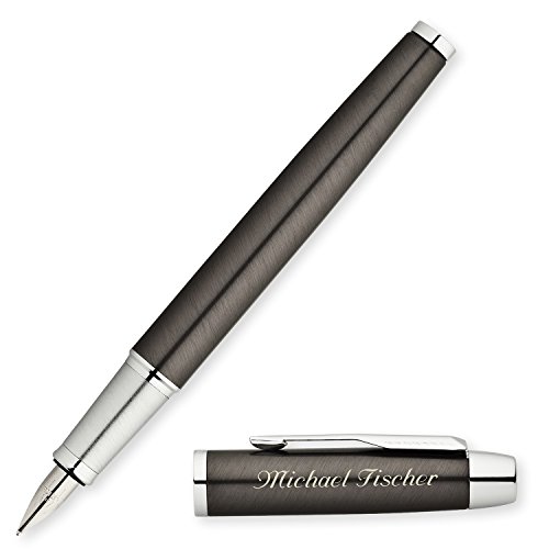 PARKER Schreibset IM Gunmetal C.C. mit Laser-Gravur Füllfederhalter und Kugelschreiber im großen Geschenk-Etui - 2