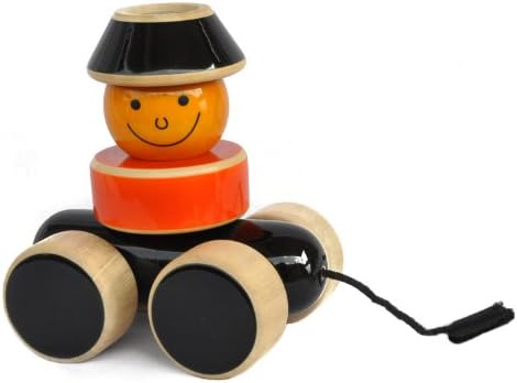 Go Go - Handmade Wooden Stack &amp; Pull Toy Car Coloured with Natural Dyes