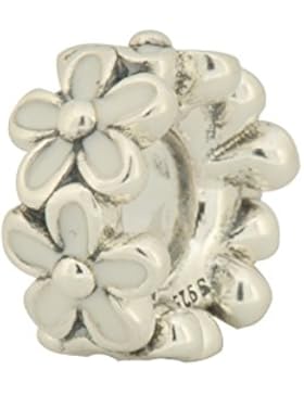 Pandora Damen-Bead-Zwischenelement Liebliche Gänseblümchen 925 Silber Emaille - 791495EN12