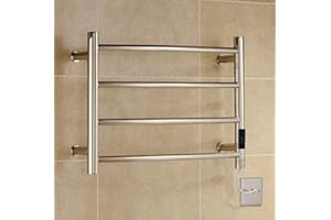 Greened House Scaldasalviette Elettrico Bagno in Acciaio Inossidabile, Finitura Specchio, Serie Perugia, Montaggio a Parete, 420x600mm