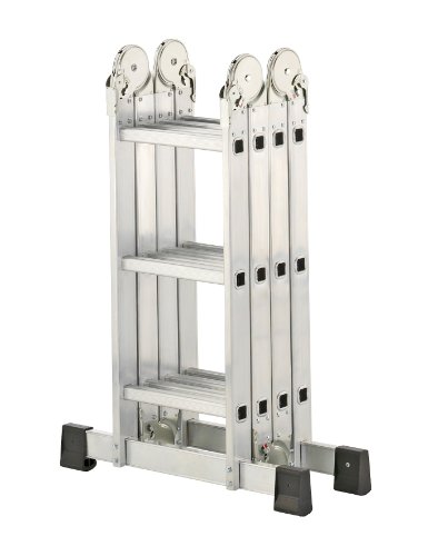 Hailo 7412-031 Alu Universalleiter 4×3 Sprossen mit Metall-Plattform - 5