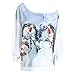 Produktbild Drucken Damen Pullover Schulterfrei Bluse Lose Sexy Hemd Christmas Tops Weihnachten Frauen Sweatshirts Kapuzenpullis Hemden Übergröße Pulli Blusen T-shirt Blusentop Elecenty (4XL, Weiß)