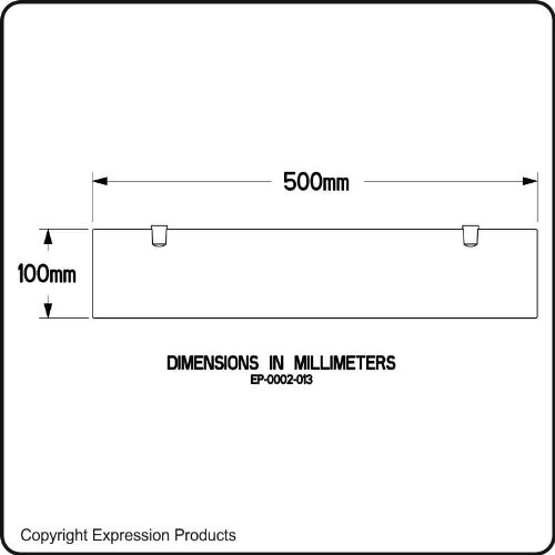 Gerade Acryl Sicherheit Regal 500 mm 100, Bad, Schlafzimmer, Büro schwarz - 2