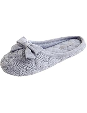 Eastlion Strickwolle Bowknot Indoor Hausschuhe Anti-Rutsch-Hausschuhe