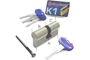 SECUREMME Cilindro a profilo europeo 3100 K1 - con 5 chiavi + chiave da cantiere (110 mm (40/70))