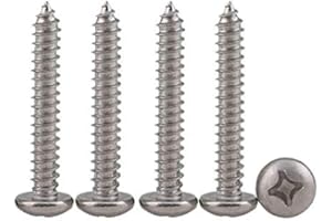 Drenky Viti per Legno, M4 x 25mm Viti Autoperforanti In 304 Acciaio Inossidabile 100 pezzi Vite Testa Tonda Bombato a Croce Phillips Filettatura Intera