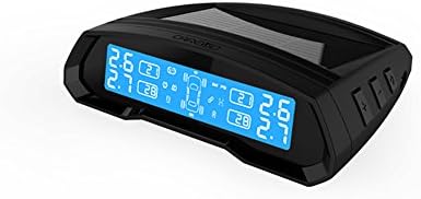 T802 Tire Monitor System Pressure Temperature Wireless TPMS RF Sensors Internal/External Real-time Monitoring Freescale Chipset Solar Power/Mini USB (Upgraded inner sensor/battery replaceable)