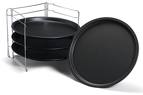 Guardini 27535R Set aus 4 Pizzzablechen und Halterung aus Stahl - 2