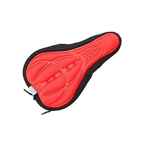 Starcrafter Ciclismo Bicicleta 3D Gel de Silicona Almohadilla sillín Cubierta cojín Suave, para Bicicleta de montaña Ciclismo, Bicicleta sillín, Rojo