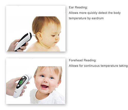 Siensync Infrarot Thermometer, Stirn Und Ohr Fieberthermometer, Bescheinigt FDA / CE / ISO Digitale Baby Thermometer Sofortige Lesen Dual Modi Ohrthermometer Für Kinder, Babys Und Erwachsenen - 4