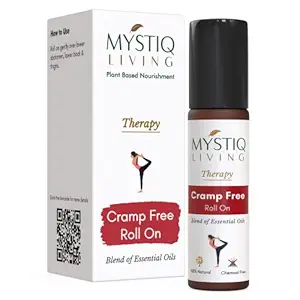 Mystiq Living Therapy - Cramp Free Roll On: Blend Of Pure Essential Oils in Roll On Bottle, Relief From Menstrual Pain, Muscle Cramp Relief