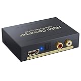 Separador de Audio y Video, Easy-Link Extractor de audio HDMI Convertidor HDMI a HDMI + SPDIF/ Toslink + RCA L/R Estéreo Selectores de audio y vídeo - Convertidor Digital a Analógico DAC para Blu-ray DVD Xbox One SKY HD PS4 PS3