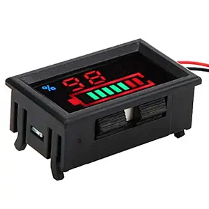 Battery Capacity Indicator, Small Size Battery Voltage Meter Easy To Carry High Definition for Car Bikes Power Bank for Monitoring Battery Capacity And Voltage(Lead acid, 12V)