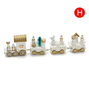 Bebiny Christmas Ornament Wooden Little Train Painted Xmas Home Decoration Kid Toy Gift Xmas Accessories