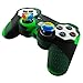 Produktbild Pandaren Silikonhülle Skin Haut für PS3 Controller (dunkelgrün + schwarz) + Daumengriff thumbstick Kappe x 2