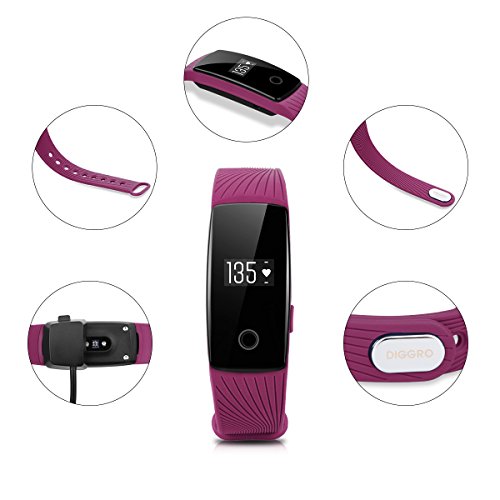 DIGGRO ID107 – Fitness Armband mit Herzfrequenz Sensor (OLED Display, Smart Armband Fitness Tracker mit Pulsmesser Aktivitätstracker Schrittzähler Schlafanalyse Kalorienzähler für ios Android) - 6