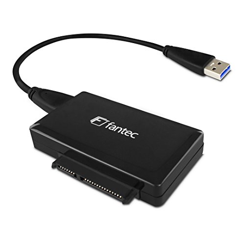 FANTEC AD-U3SA USB 3.0 zu SATA Adapter (für 6,35 cm (2,5 Zoll) oder 8,89 cm (3,5 Zoll) SATA I/II/III Festplatten und SSDs oder 13,34 cm (5,25 Zoll) Laufwerke, 6G Support) schwarz - 2