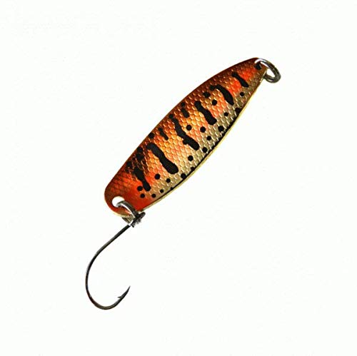 Paladin Trout Spoon XIII,XIV,XV,XVI,XVII,XVIII Freccia per trote, Freccia per Pesca alla Trota, Spoon per trote, Esche per Pesca a Spinning, Orange-Schwarz/goldfarben, 3,1