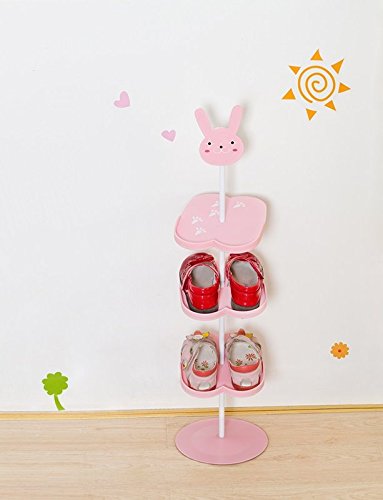 Addfun®Kids Schuhregal,Kreativ Bodenausführung rotierend Schuh Lagerung Gestell Dreidimensional Karikatur Kinder ’s Mappe Schuhregal(Hase) - 3