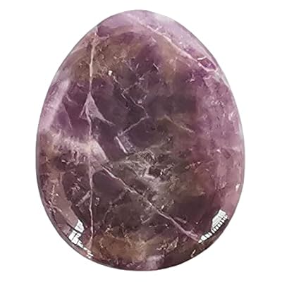 Manekieko Natural Amethyst Water Drop Chakra Thumb Worry Stone,stress Relax Healing Reiki Crystal Pocket Palm Stones