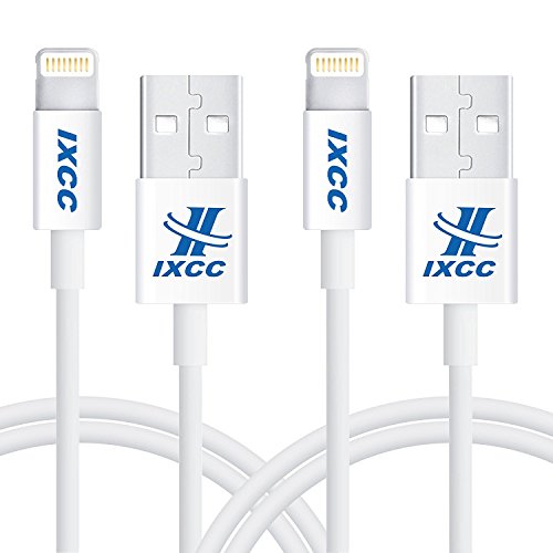 [2 Stück] Lightning Kabel Kurz, iXCC 1 Meter haltbares Ladekabel Lightning 8pin auf USB [Apple-MFi-Zertifiziert] für iPhone 7/SE/5/6/6s/Plus, iPad Mini,iPad Air, iPad Pro - Weiß