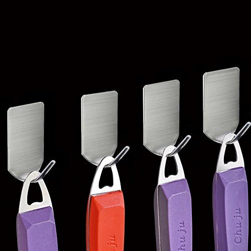 8 Pack of Self Adhesive Hooks, Hat Towel Robe Coat Stick-up Stainless Steel Hanger for Kitchen Bathrooms Lavatory Closets, Water and Rust Proof