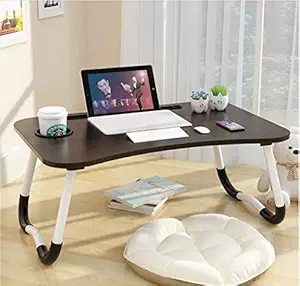 AMIRATE Laptop Table for Bed Study Table Portable Multifunction Laptop Table Lapdesk for Children Bed Foldable Table Work Office Gaming Home with Tablet Slot & Cup Holder Bed Study Table Black