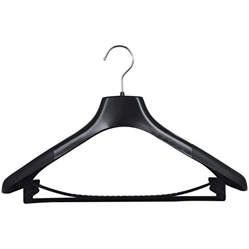 TRIXES 5-er Pack Kleiderbügel für Anzüge, Jacken, Hosen etc. aus Kunststoff in Schwarz - 5