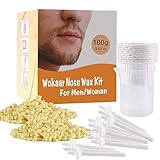 Nose Wax Kit for Men & Women (100g/10-20 Times Usage) Nose Hair Removal Wax Kit with 20 Safe Tip Applicator,Safe, Quick and Painless