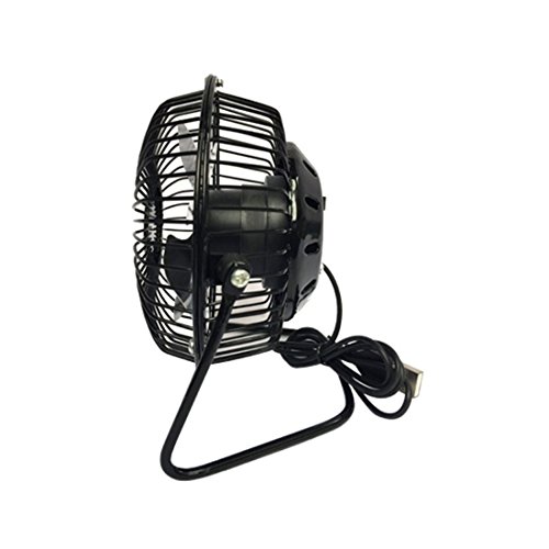 4 Zoll Mini Fan Tragbarer Metall-Lüfter, Ruhiger Persönlicher Mini Tischventilator, Mini USB Ventilator desktop Lüfter Neigbar Für Den Schreibtisch Klein, Kompakt Und Kraftvoll, Mit An/Ausschalter – schwarz - 2