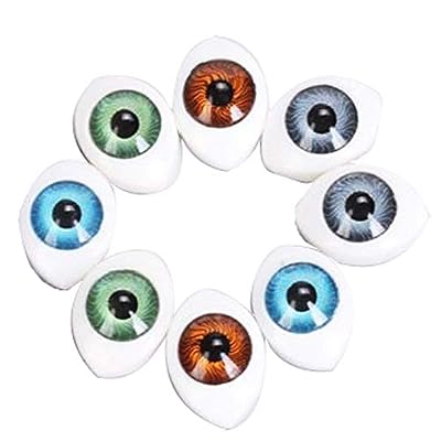 Ogquaton Ovale Creux Poupée Yeux En Plastique Yeux 5mm Acrylique Poupée Yeux Eyeballs Pour DIY Poupées Masque 8 Pièces 4 Couleurs Créatif et Utile