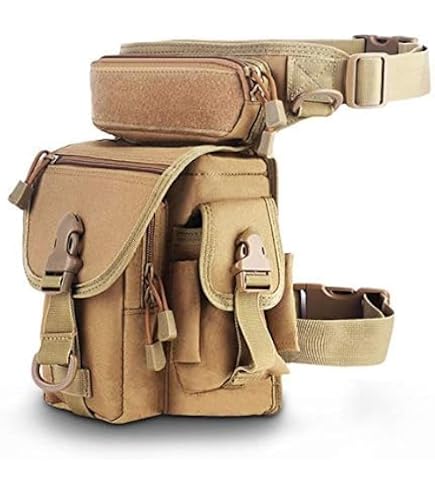 Sacoche Jambe étanche VOBUKE Tactique - Pour Moto, Vélo, Randonnée - Poches Multiples, Bandes Réfléchissantes - Taille Ajustable 28x10x30 Cm
